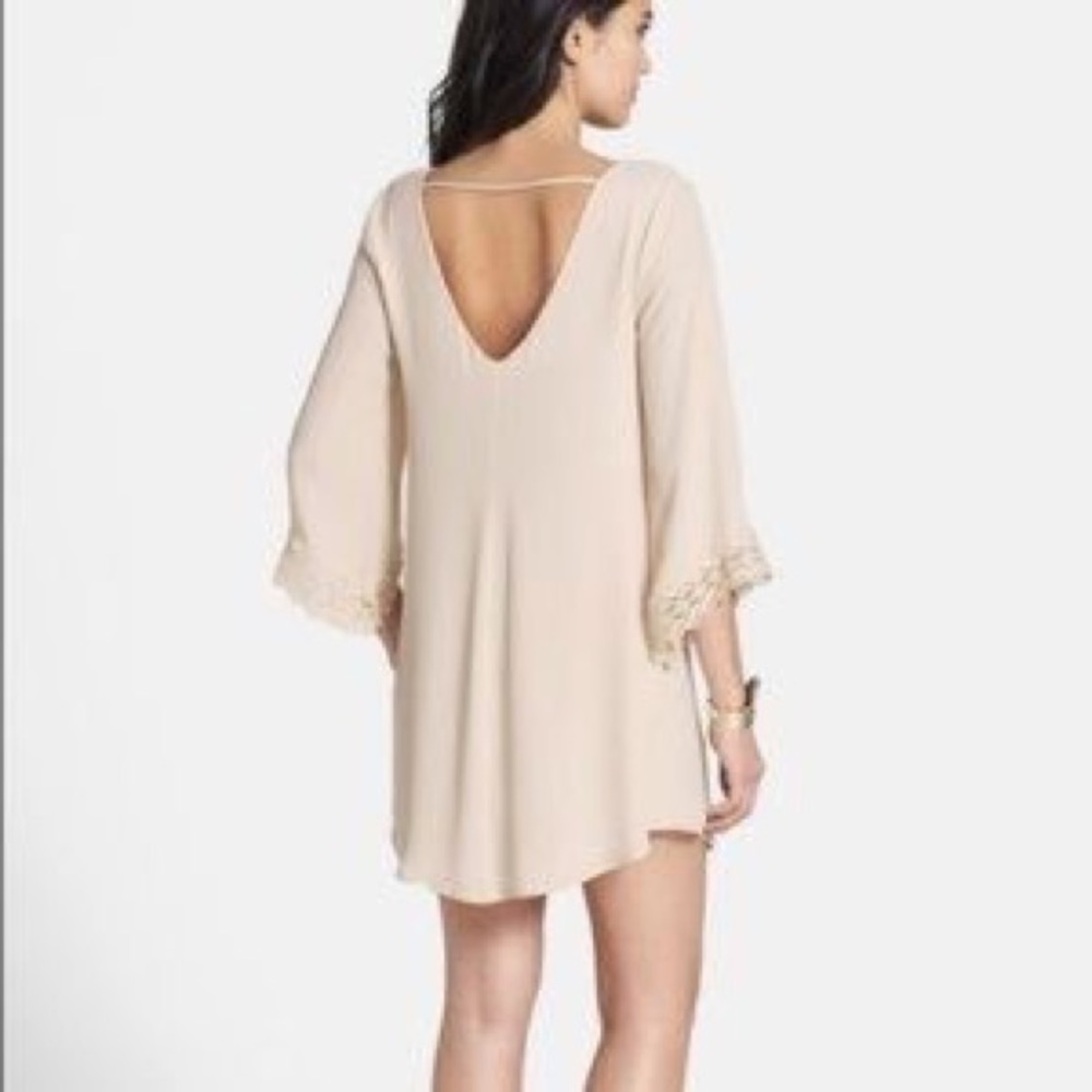 ASTR Cream Bell Sleeve Mini Dress